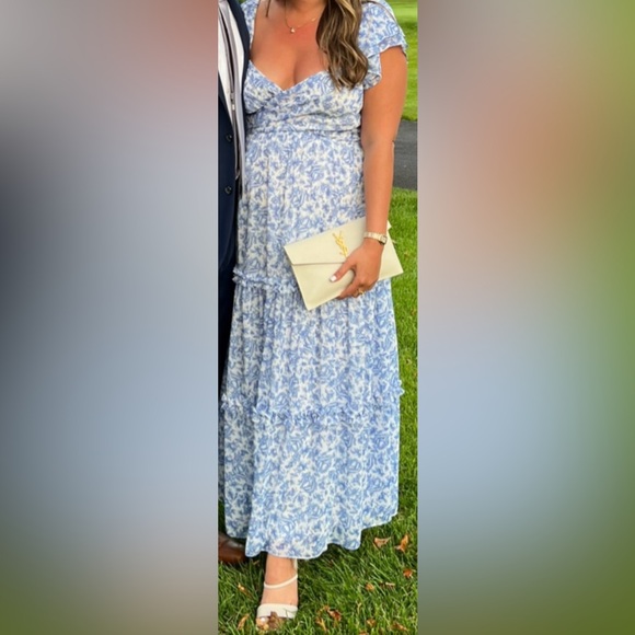 Aqua tiered blue maxi dress - Picture 3 of 4